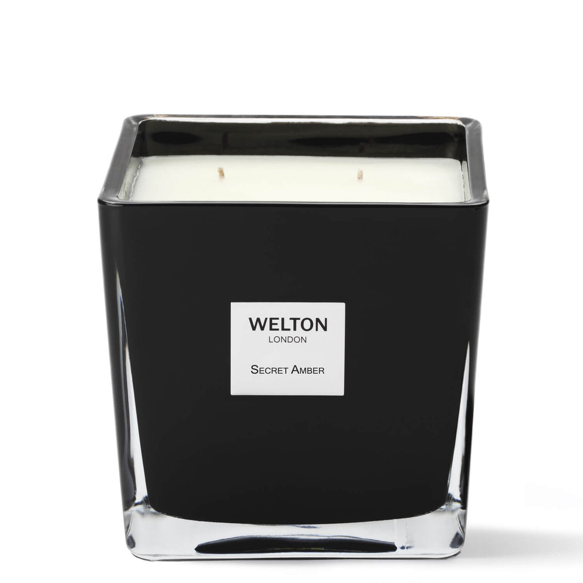 large luxury scented candle black cubic design minimalist style floral rose amber musky scent high quality home fragrance to match your interior