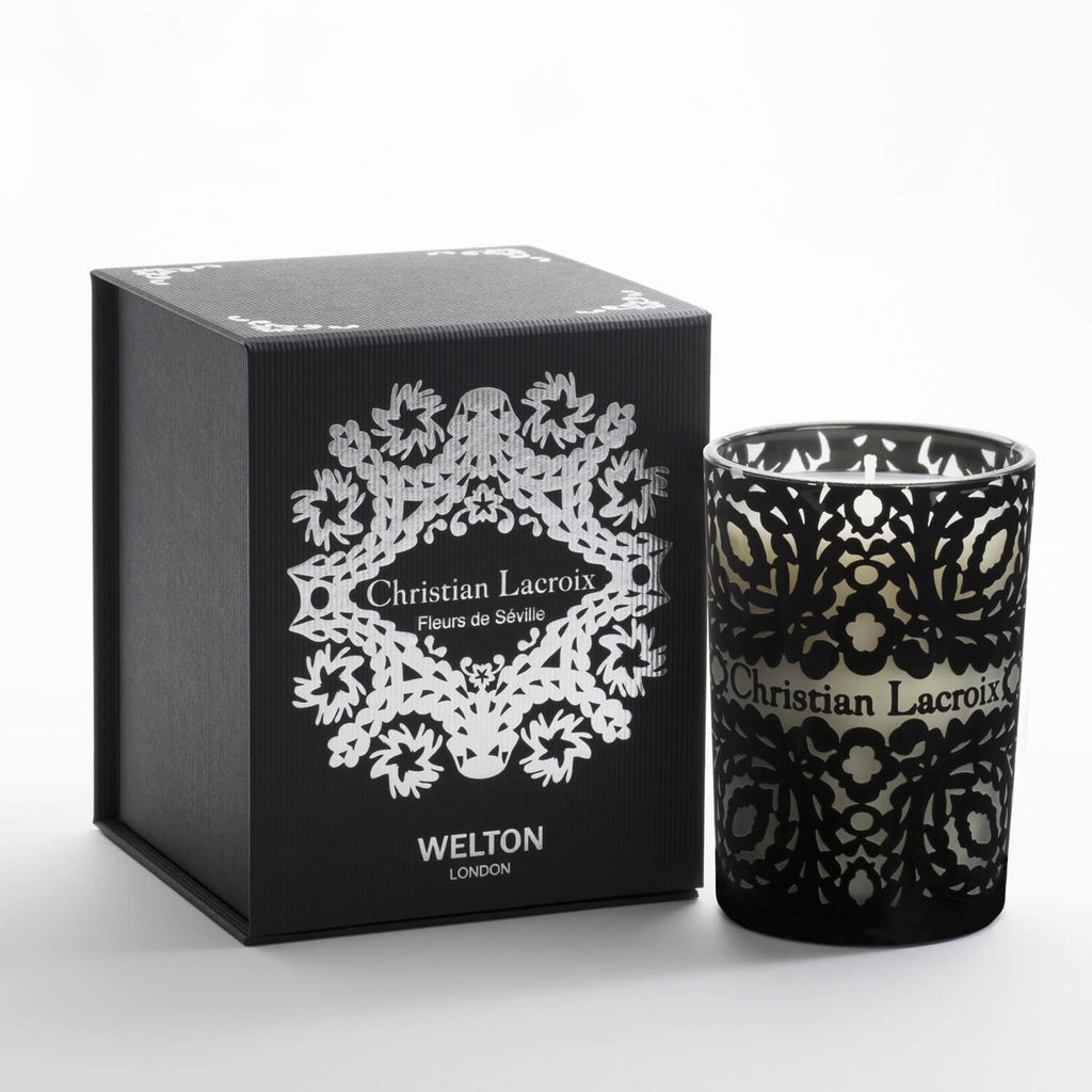 luxury scented candle fleurs de seville christian lacroix welton london floral scent high quality home fragrance to match your interior limited edition capsule collection