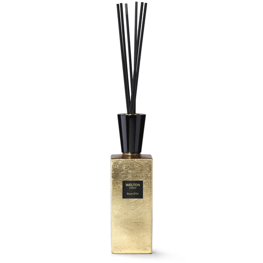 luxury home fragrance diffuser XL large gold cubic design minimalist style powdery musky scent high quality home fragrance to match your interior